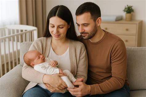 Ilustrácia rodičov s novorodencom a pediatrom