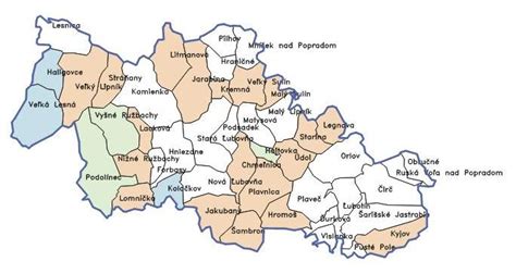 Mapa okresu Stará Ľubovňa