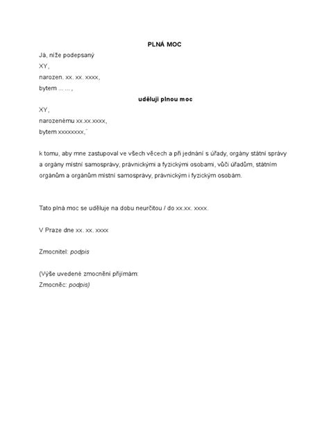 Vzor plnej moci pre cestovanie dieťaťa do zahraničia