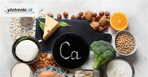 Koláž potravín bohatých na vápnik