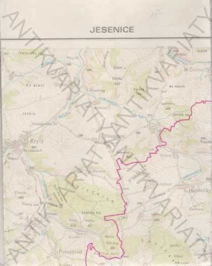 Mapa s vyznačeným regiónom Jesenice pri Prahe