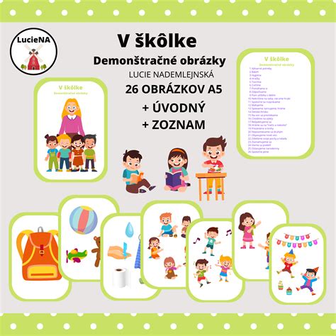 Koláž obrázkov zobrazujúcich rôzne aktivity v škôlke