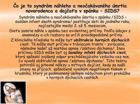 Infografika vysvetľujúca syndróm náhleho úmrtia dojčiat (SIDS)
