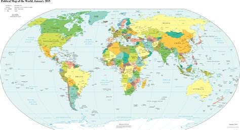 Mapa sveta s vyznačenými krajinami