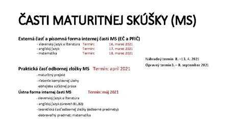 Schematické znázornenie štruktúry maturitnej skúšky