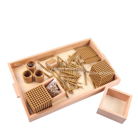 Montessori matematický materiál - zlatý perlový materiál