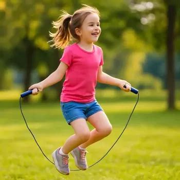 Dieťa skáče cez švihadlo