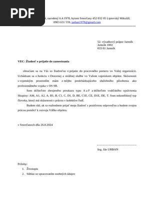 Ukážka formulára žiadosti o prijatie do škôlky