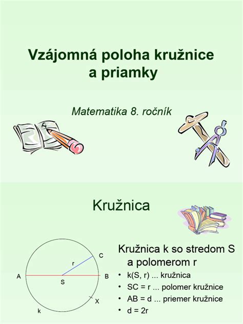 geometrický nákres kružnice a priamky