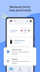 Snímka obrazovky aplikácie Family Link s možnosťou 