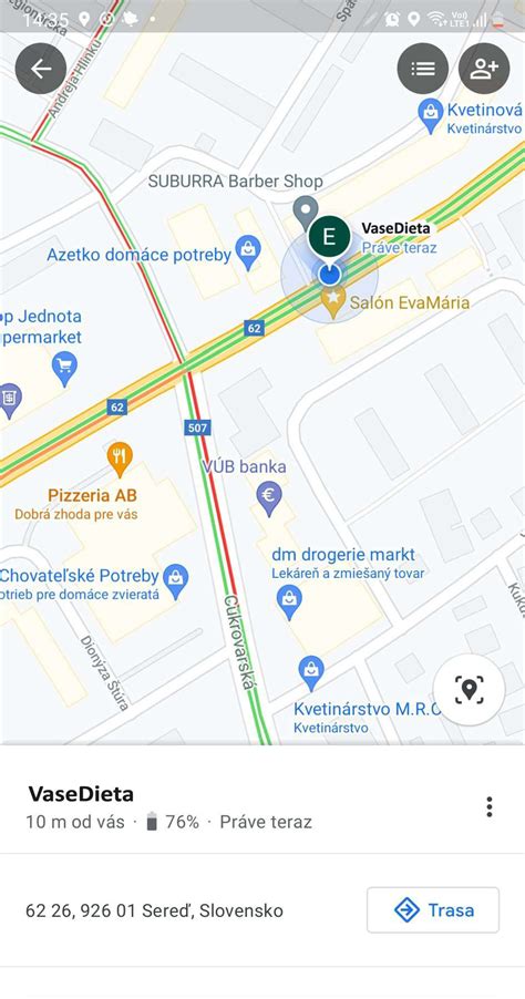Mapa ukazujúca polohu dieťaťa cez Google Family Link