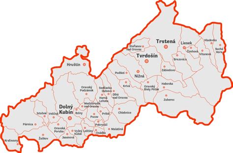 mapa obce Zolná a okolia