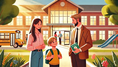Ilustrácia rodičov pripravujúcich dieťa na školu