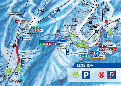 Mapa zjazdoviek v Jasnej
