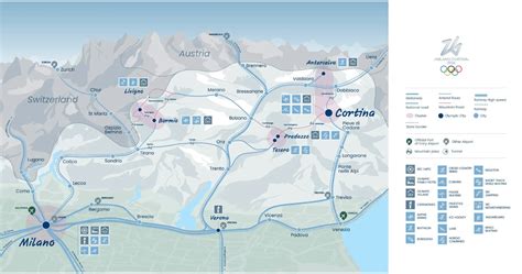 Mapa olympijských dejísk hokejových turnajov