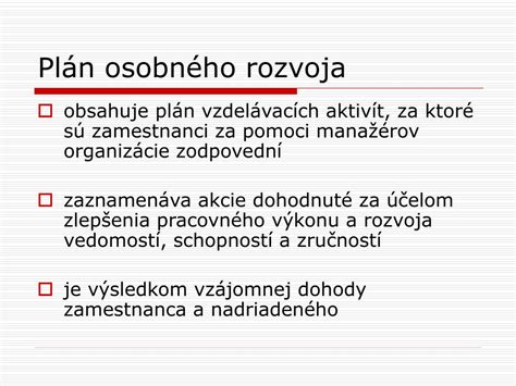 Osobný rozvoj a stanovenie cieľov