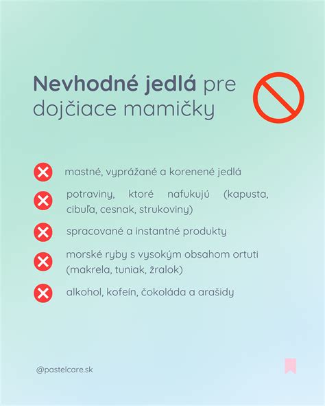 Odporúčané a nevhodné potraviny počas dojčenia