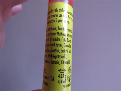 Zloženie balzamu na pery