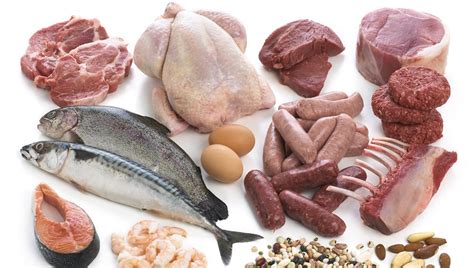Rôzne druhy chudého mäsa a rýb