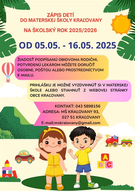 Zoznam vecí pre dieťa do materskej školy