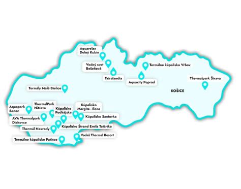 Mapa kúpalísk na Slovensku
