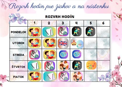 Školský rozvrh pre deti