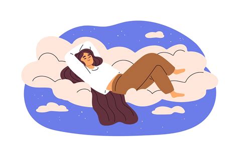 ilustrácia ženy spiac v pohodlnej posteli