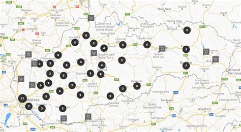 Mapa zobrazujúca rozloženie centier pre deti a rodiny na Slovensku