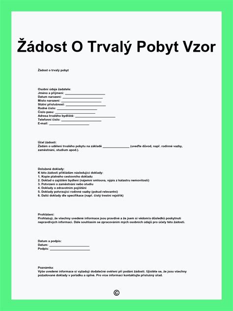 Dokument na zmenu trvalého pobytu