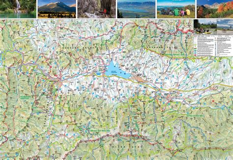 Mapa s vyznačenými turistickými trasami a cyklotrasami