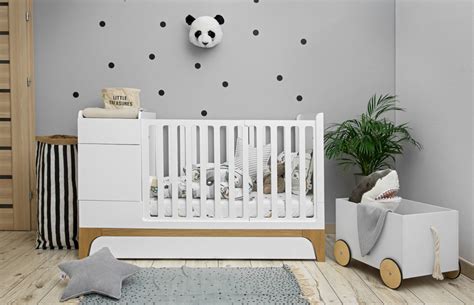 Ilustrácia detskej postieľky s prebaľovacím pultom