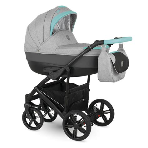 Detail kolies a brzdy kočíka Camarelo Carera New