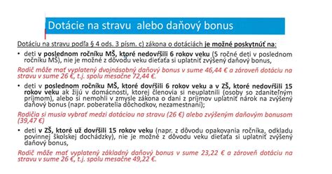 Graf porovnávajúci daňový bonus a dotáciu na stravu