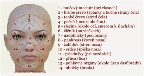 Mapa zón vyrážok na tvári