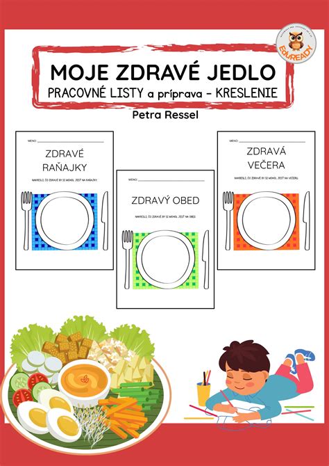 Ilustrácia detí konzumujúcich zdravé jedlo