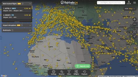 Screenshot aplikácie Flightradar24