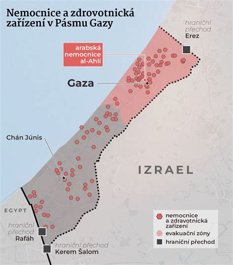 Mapa Gazy s vyznačenými zničenými infraštruktúrami