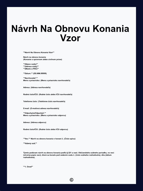 Časová os lehôt pre podanie návrhu na obnovu konania