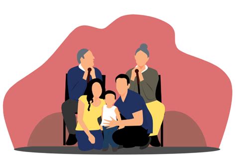 Ilustrácia rodiny s viacerými generáciami