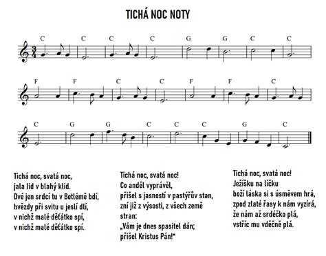 Notový zápis koledy 