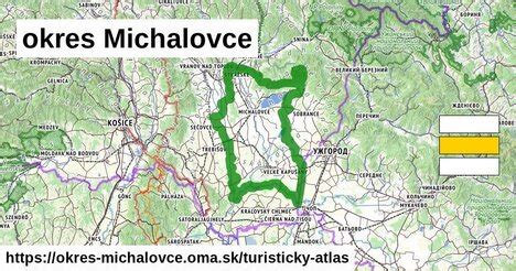 Mapa okresu Michalovce s vyznačenou obcou Drahňov.