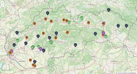 Mapa Slovenska s vyznačeným počtom obyvateľov žijúcich v partnerských zväzkoch bez manželstva