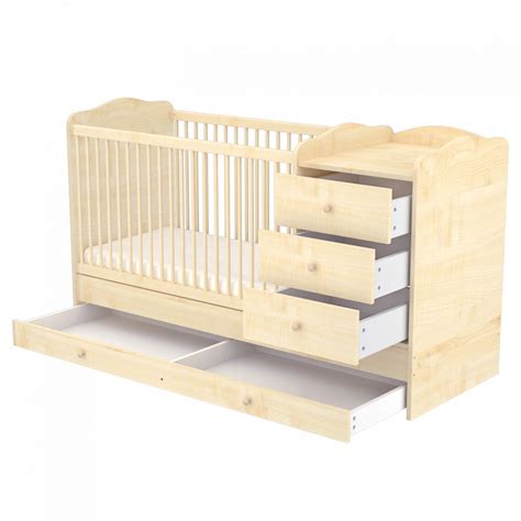 Drevená detská postieľka s úložným priestorom