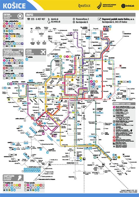 Mapa zákazníckych centier DPMK v Košiciach