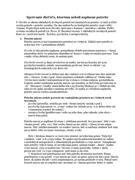 Grafika zobrazujúca rôzne potreby dieťaťa