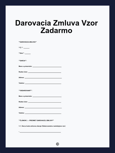 Darovacia zmluva nehnuteľnosti