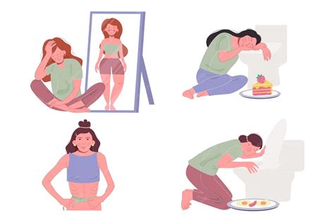 Ilustrácia znázorňujúca priebeh anorexie