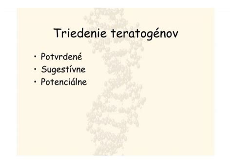 Ilustrácia teratogénov