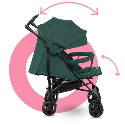 Detailné zobrazenie polohovania operadla a opierky nôh kočíka