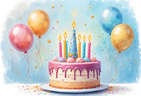 vtipná ilustrácia torty so sviečkami
